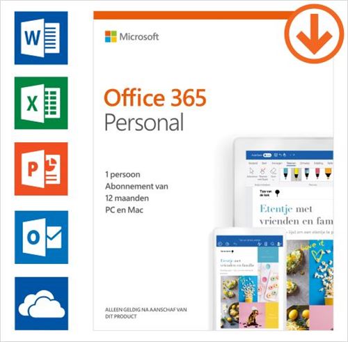 Microsoft Office 365 Personal NL (1 gebruiker)
