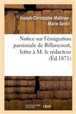 Notice sur l'émigration paroissiale de Billancourt, lettre à M. le rédacteur de