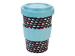 Mug en bambou Woodway motifs baleines bleu