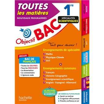 Objectif Bac 2024 - 1re Spécialités scientifiques Toutes les matières