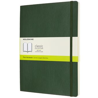 Carnet classique très grand format à pages blanches Moleskine couverture souple Vert