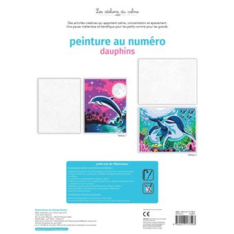 Peinture au numéro - dauphins - cahier avec palette et pinceau