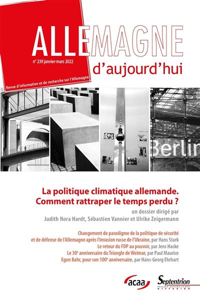 La politique climatique allemande. Comment rattraper le temps perdu ? - Judith Nora Hardt - broché
