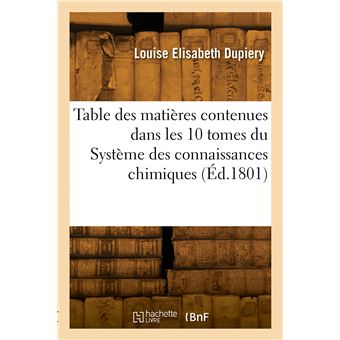Table alphabétique et analytique des matières