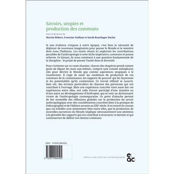 Savoirs, utopies et production des communs