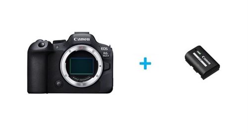 Appareil Photo Hybride Canon EOS R6 Mark II Nu Noir + Batterie Canon Lp-E6P pour Eos R5 Mark II R6 Mkii R5 R6 R7 5D Mkiv 6D Mkii 90D Noir
