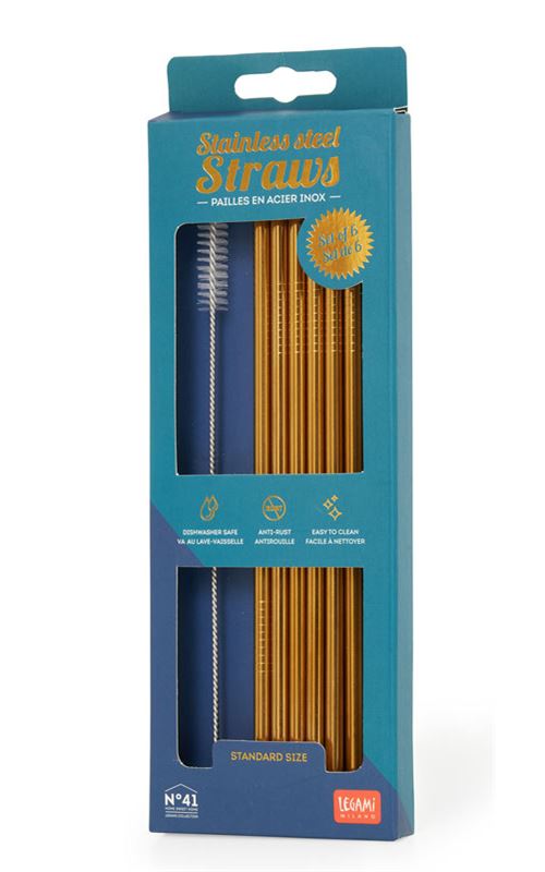 STAINLESS STEEL STRAWS L - SET DA 6