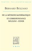 De la méthode mathématique et la Correspondance avec Exner