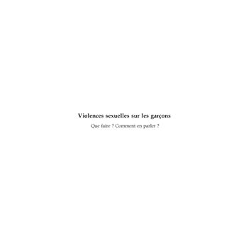 Accompagner les garçons victimes de violences sexuelles