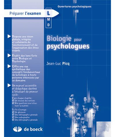 Biologie pour psychologues - Jean-Luc Picq - broché
