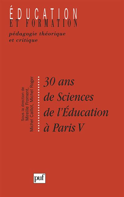 30 ans de sciences de l'education a paris V