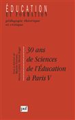 30 ans de sciences de l'éducation à paris V