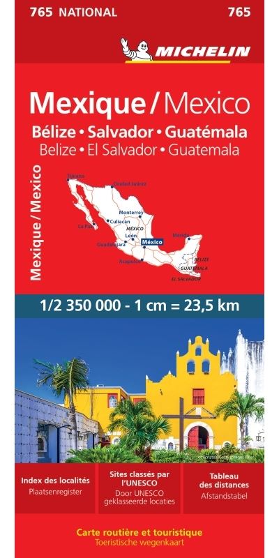 Carte Mexique Michelin. Bélize, Salvador, Guatémala -  Collectif Michelin - broché