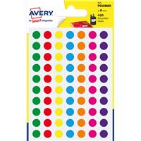 Sachet de 420 étiquettes pastilles adhésives Avery 8 mm