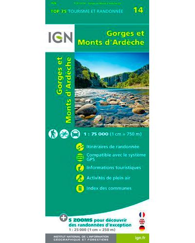Gorges et monts d'ardeche1:75 000