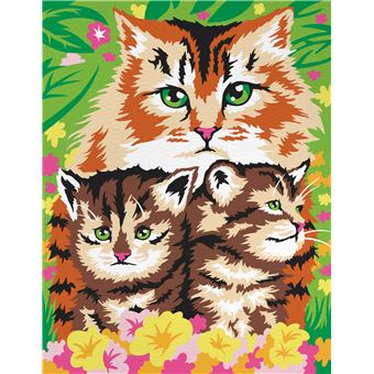 Peinture au numéro - chats - cahier avec palette et pinceau
