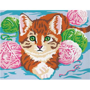 Peinture par numéro Chat roux pour adultes - Kit créatif numero d