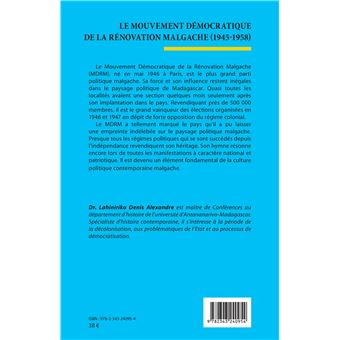 Le mouvement démocratique de la rénovation malgache (1945-1958)