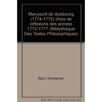 Manuscrit de Duisbourg (1774-1775)