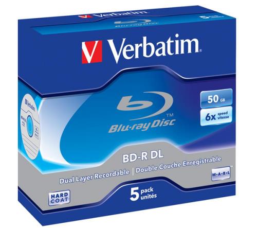 Pack de 5 Blu-Ray Verbatim BD-R DL 6x 50 Go