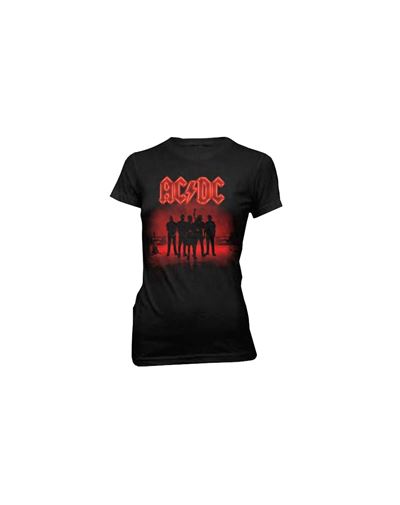T-Shirt AC/DC Power Up Band Silhouette Ladies Noir