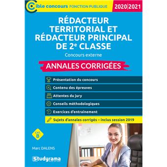 Rédacteur territorial Rédacteur principal de 2e classe