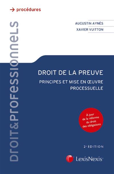 Droit de la preuve - Augustin Aynès - broché
