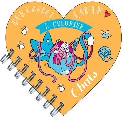 Mon carnet coeur à colorier chats