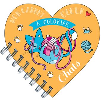 Mon carnet c ur à colorier chats