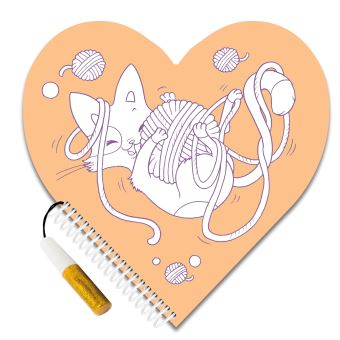 Mon carnet c ur à colorier chats
