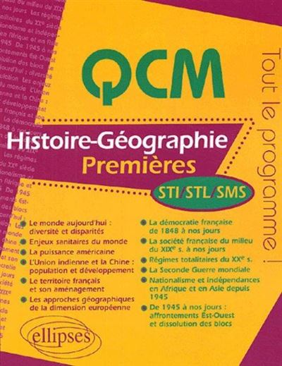 QCM Histoire Géographie 1ère STI, STL, SMS