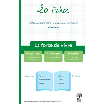 La force de vivre 20 fiches