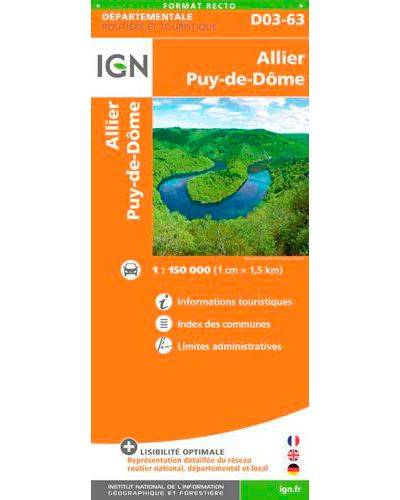 Allier puy-de-dome d03 d63 1:150 000