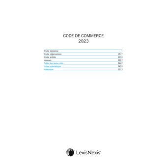Code de commerce 2023 jaquette jaguar