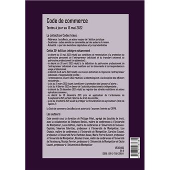 Code de commerce 2023 jaquette jaguar