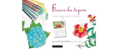 Fleurs du Japon coloriages anti-stress 32 cartes postales
