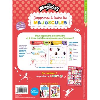 Miraculous - J'apprends à écrire les majuscules PS - MS (3-5 ans)