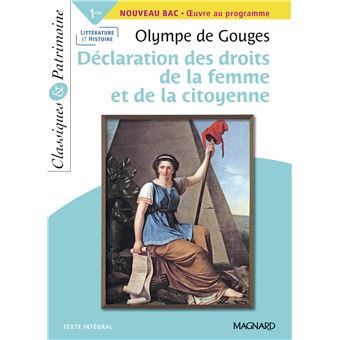 La Déclaration des droits de la femme et de la citoyenne - Bac Français 1re 2023 - Classiques et Patrimoine