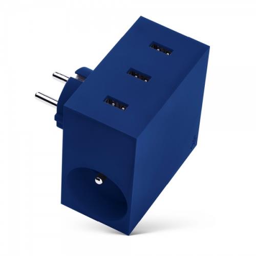 USBEPOWER HIDE POWERSTRIP 4.4A 3 USB ET 2 BLUE