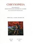 Chrysopoeia (tome 2 fasicule 4 octobre/decembre 1988)