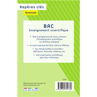 Repères clés bac Enseignement scientifique