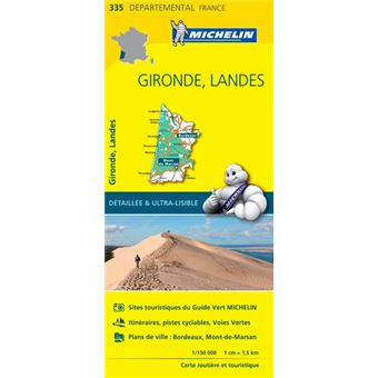 carte routiere gironde michelin Gironde, Landes Échelle 1/150 000   broché   Collectif Michelin 