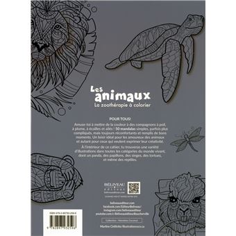 50 mandalas - Les animaux - La zoothérapie à colorier