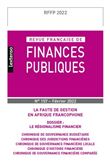 Revue Française de Finances Publiques N°157-2022