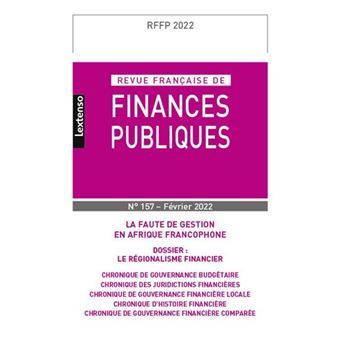 Revue Française de Finances Publiques N°157-2022