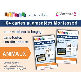 104 cartes augmentées Montessori Animaux