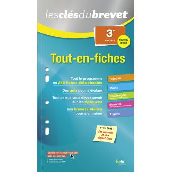 Tout-en-fiches - 3ème Les Clés Du Brevet - Broché - Collectif - Achat ...