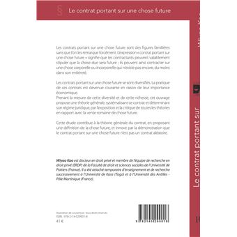 Le contrat portant sur une chose future