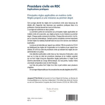 Procédure civile en RDC. Explications pratiques