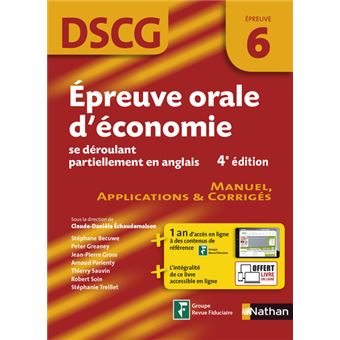 Epreuve Orale Déconomie Se Déroulant Partiellement En Anglais Epreuve 6 Dscg Manuel Applicatcorrig - 